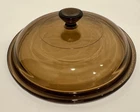 Pyrex Corning Vision V  1.5 C 7.25" Glass Amber Round Replacement Lid Cover