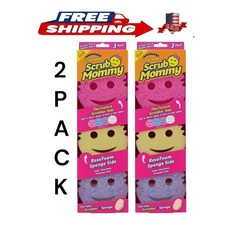 Scrub Mommy -2 Pack Dual Sided Sponge with Soft Absorbent and Scratch- 6 Count
