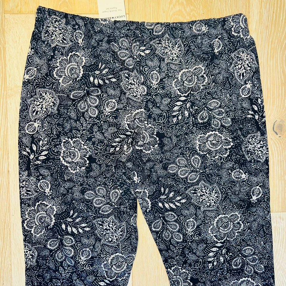 Lucky Brand - Pajama Jogger Pants Women's S Navy Paisley NWT Elastic Tie Waist - Image 4 of 4