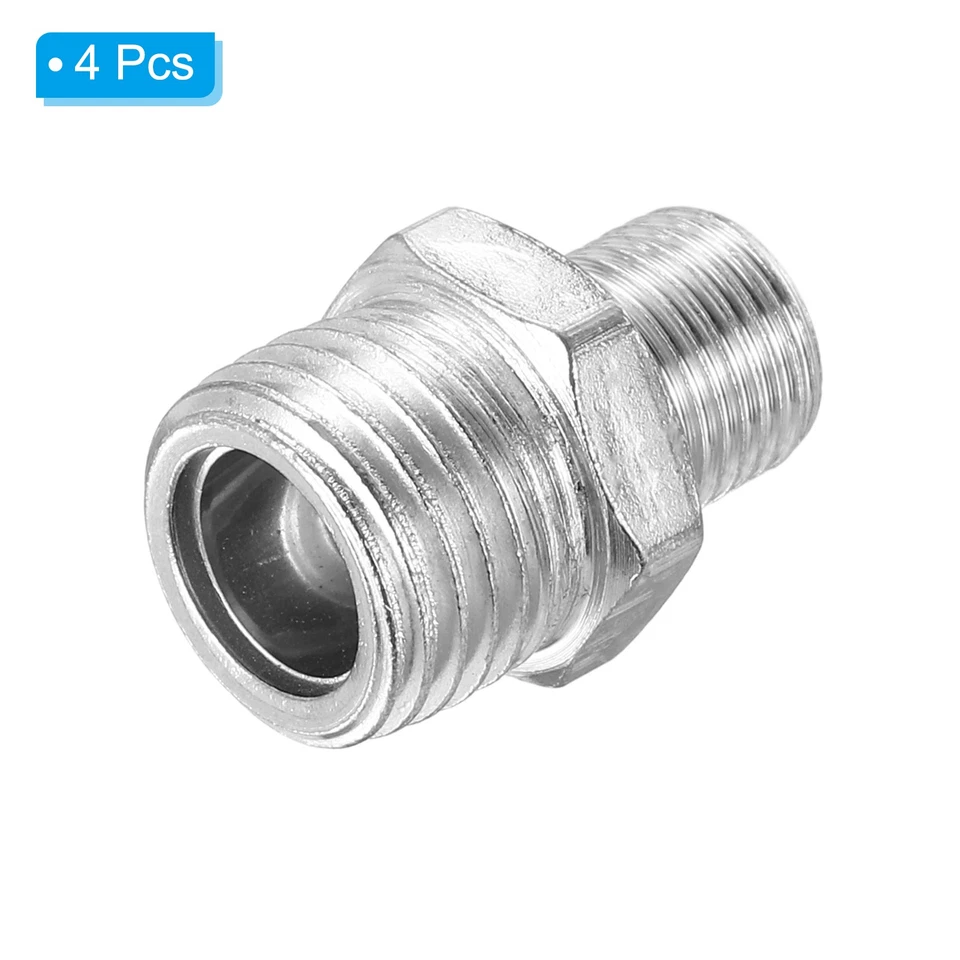 1/8 to 1/4 Air Brush Hose Adapter, 4PCS 1/8" BSP Male to 1/4" BSP Male Foto 3 de 4