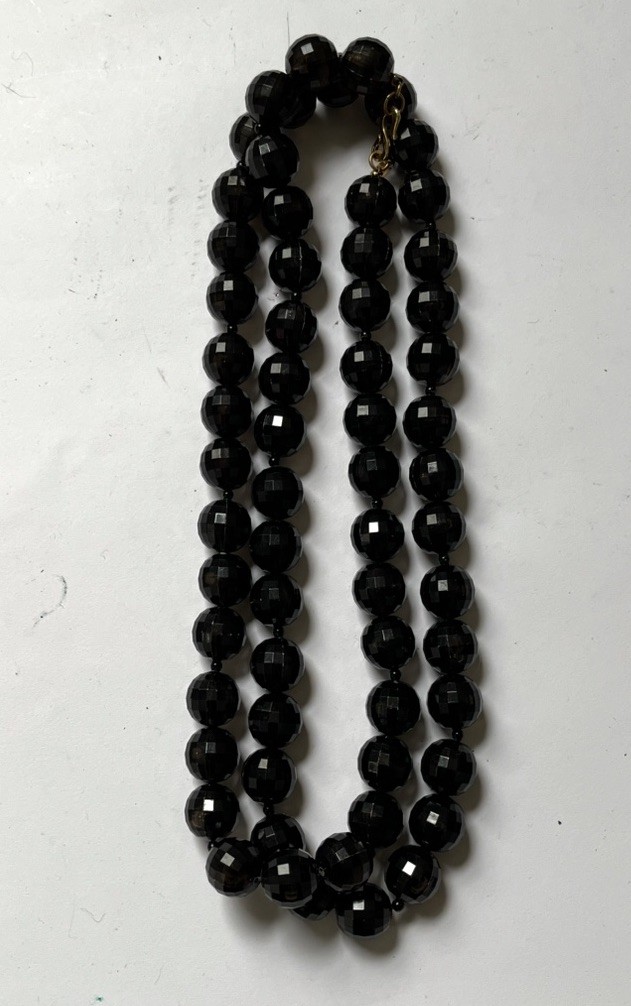 Kenneth Jay Lane Necklace VTG Signed Black Facete… - image 4