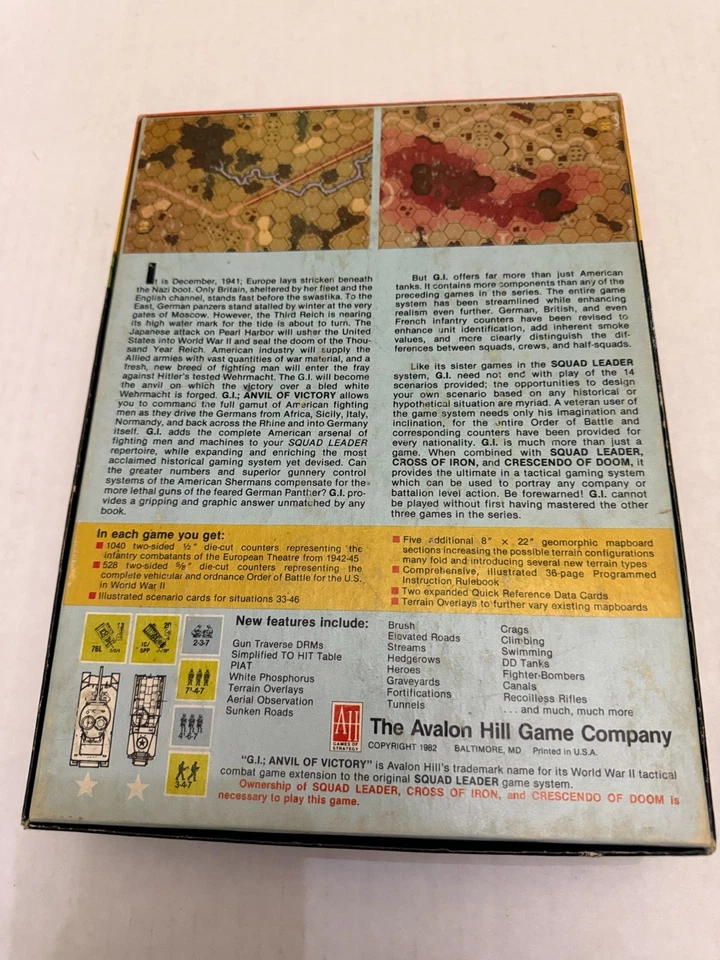 1982 GI Anvil Of Victory ASL A Squad Leader Gamette Juego de Mesa Avalon Hill Segunda Guerra Mundial Foto 3 de 3