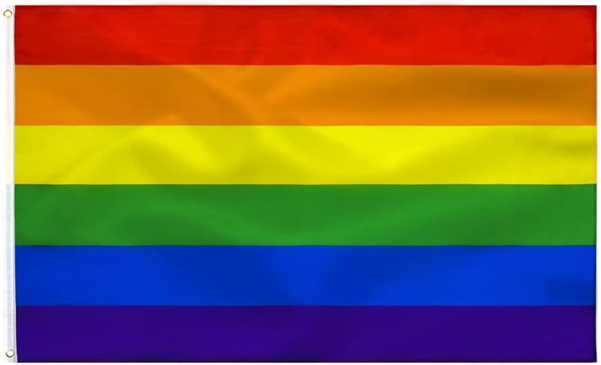 Rainbow Pride Flagge 2 Stück - Regenbogen Wimpelkette 1,5x3 Ft, Polyester, Für Balkon, Paraden & LGBTQ Feiern