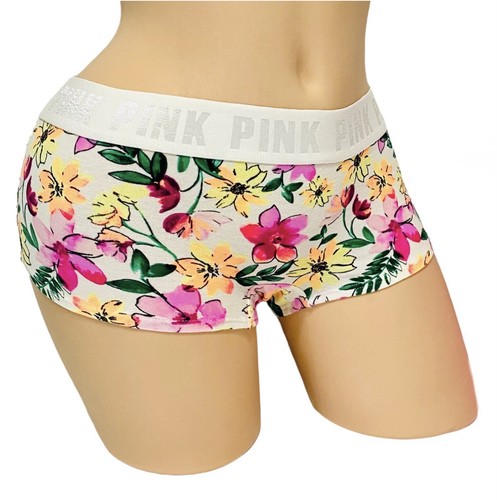 Victorias Secret PINK SMALL Graphic Logo Elastic Waist Band Boyshort Panty NEW - Picture 3 of 3