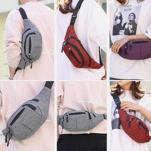 Unisex Men Waist Bum Bag Fanny Pack Women Travel Holiday Money Belt Pouch Wallet - Picture 4 of 17