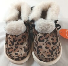 Wonder Nation NWT Leopard Print Moccasin With Faux Fur
