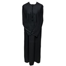 Men s Emirate High Quality Black Long Sleeve Thobe Jubba Dishdasha