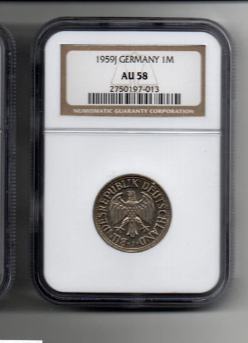 Germany 1 mark 1959-J NGC AU58 - Better Date!