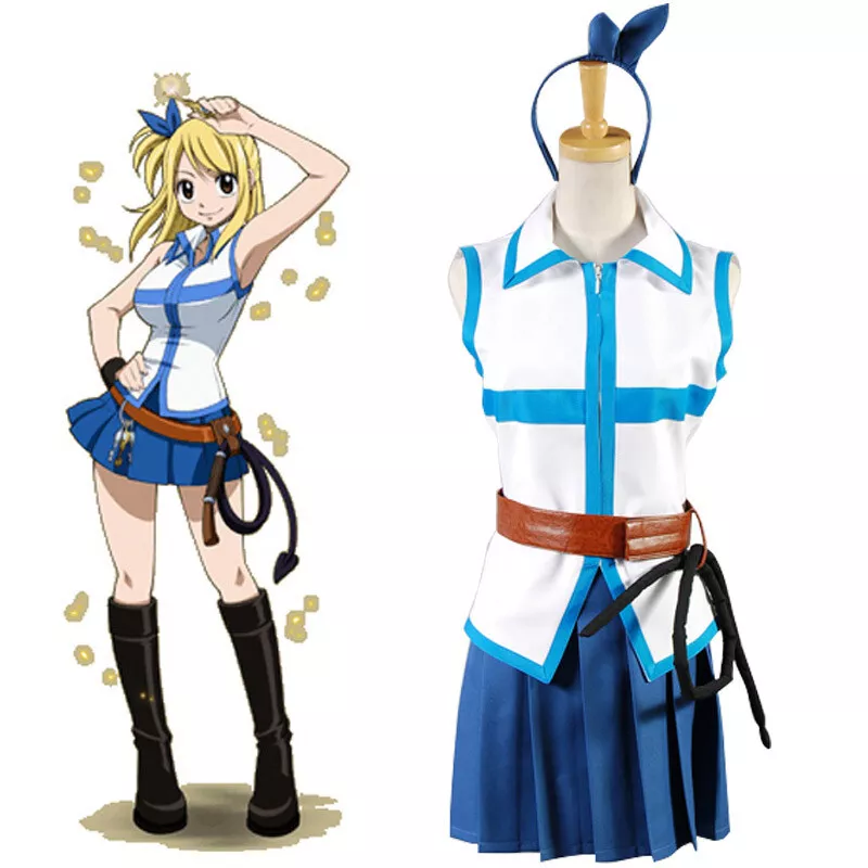 Anime Fairy Tail Lucy Heartfilia Cosplay Costume Girls Christmas Uniform  Dress