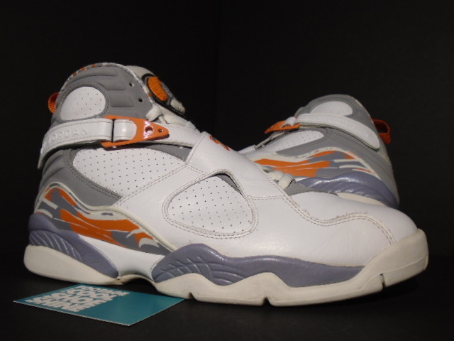 orange white and grey jordan 8