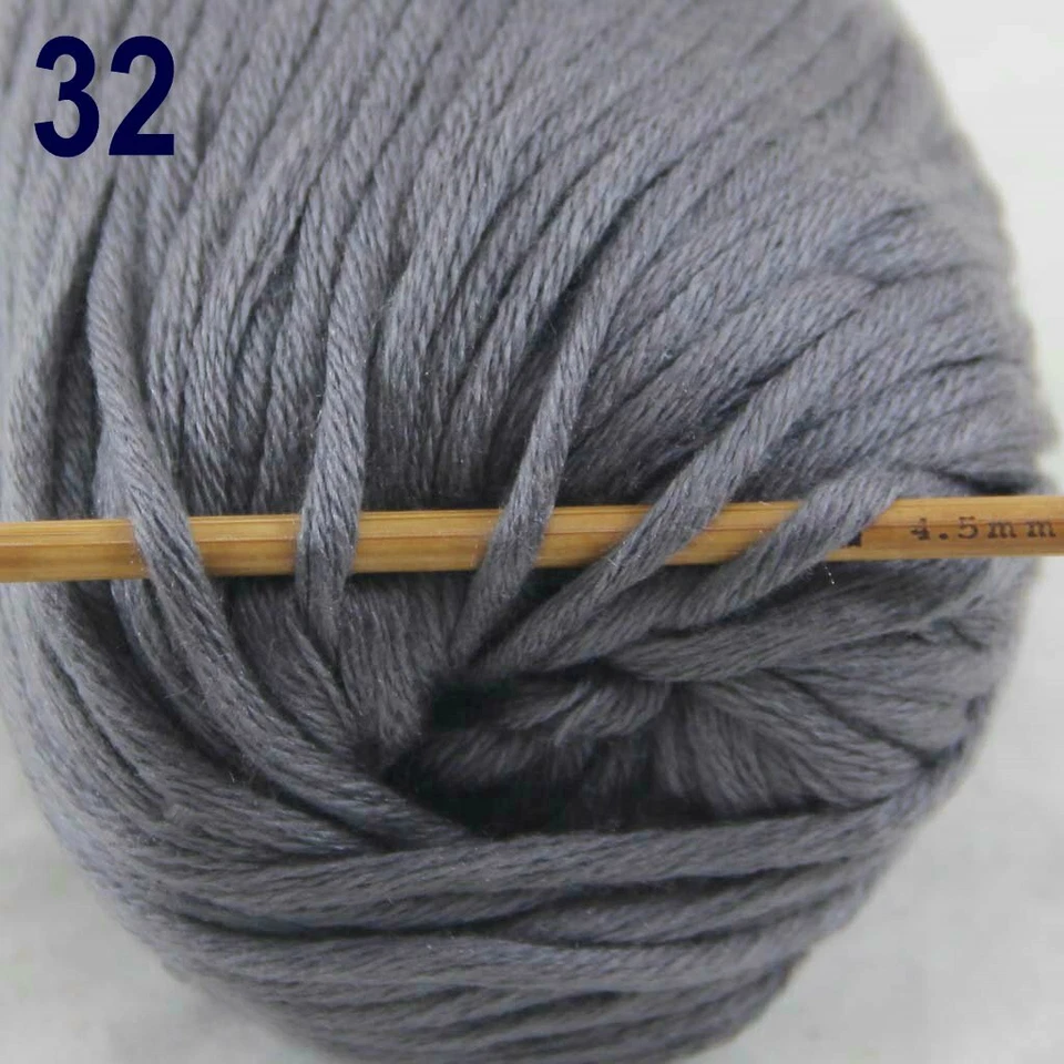 Venta Nuevos chales gruesos de algodón puro súper suaves 6Skeinsx50gr hágalo usted mismo hilo tejido a mano 32 Foto 2 de 4