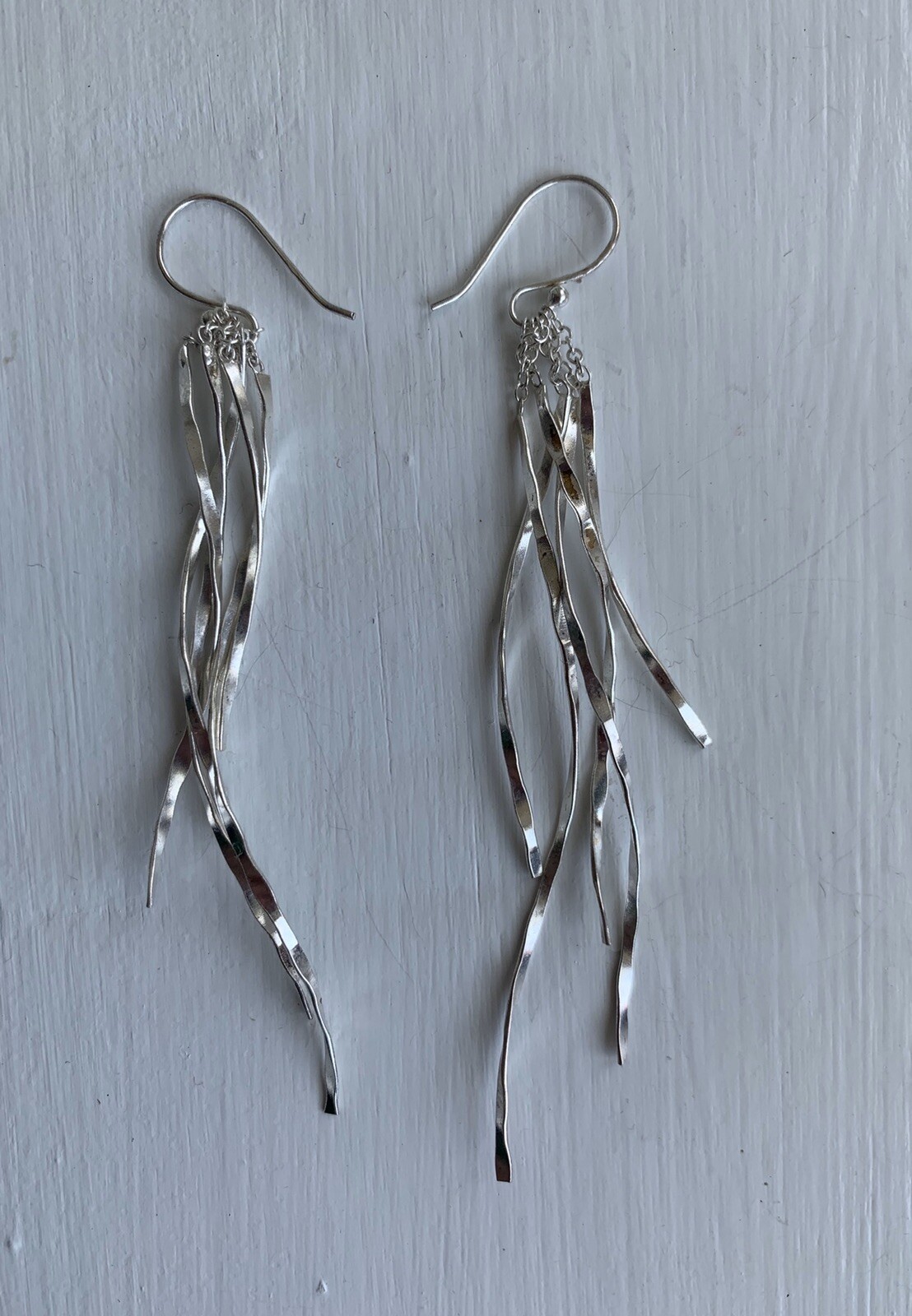 Sterling Silver Linear Dangle Earrings - image 1
