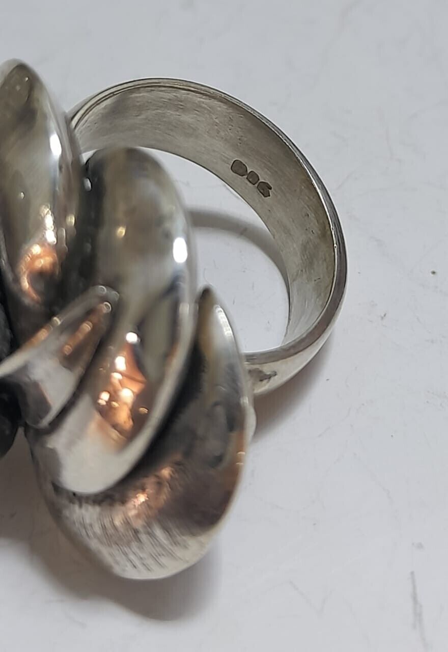 Magnificent heavy solid design ring sterling silv… - image 8