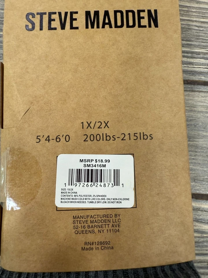 Steve Madden Suéter Medias con Pies 1X/2X Gris Acanalado 54"-60" 200-215lbs Foto 2 de 4