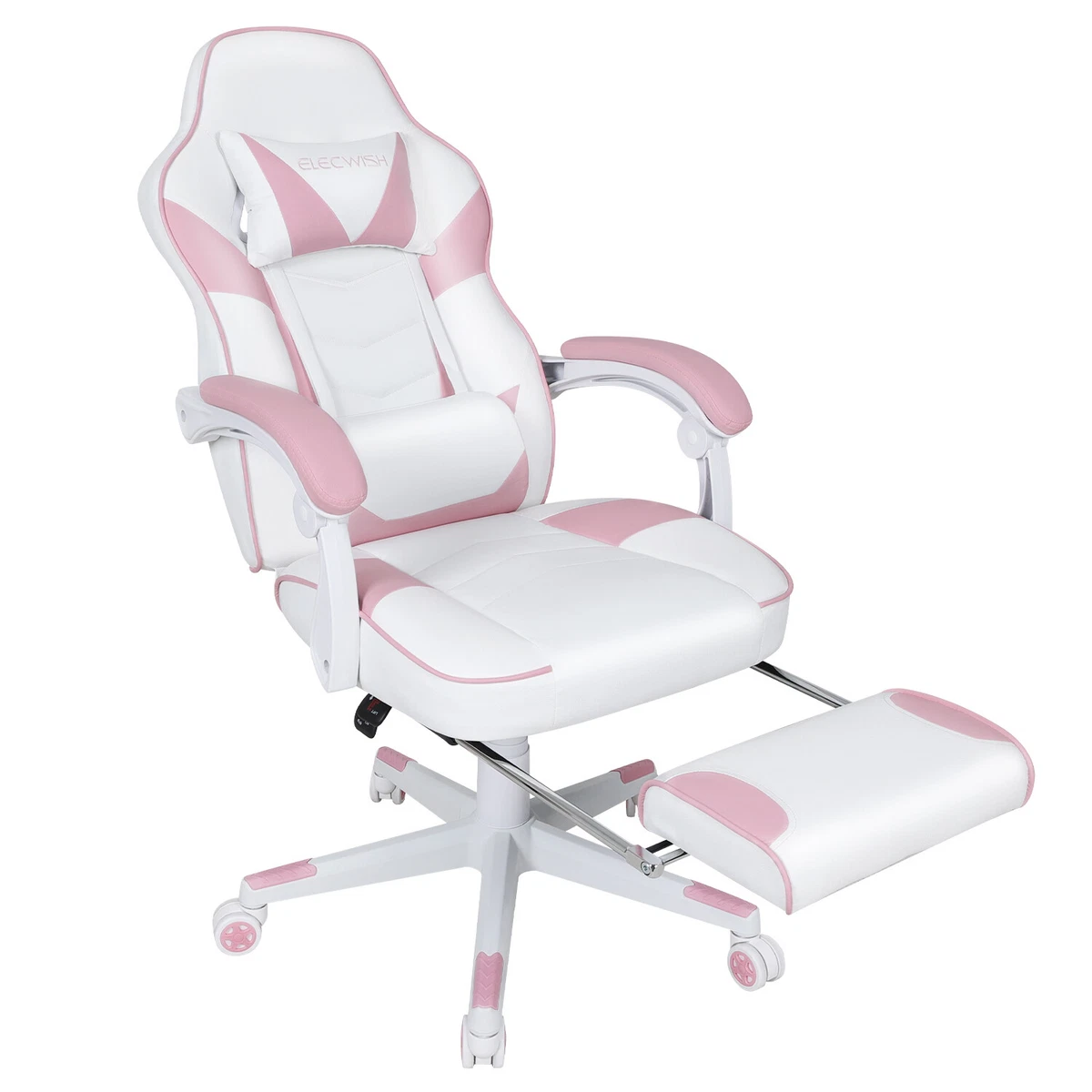 Pink Office Gaming Massage Chair Ergonomic Computer Desk Recliner