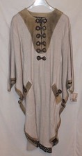 Umhang Jacke Poncho Mittelalter Leder Leinen Trachten Überwurf Neu Unisex S-XXL