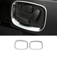 Fit For Range Rover Sport 2010-2013 Silver ABS Seat Button Handle Frame Trim 2pc