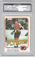 1981-82 O-Pee-Chee #242 Paul Holmgren Flyers Authentic Auto PSA/DNA