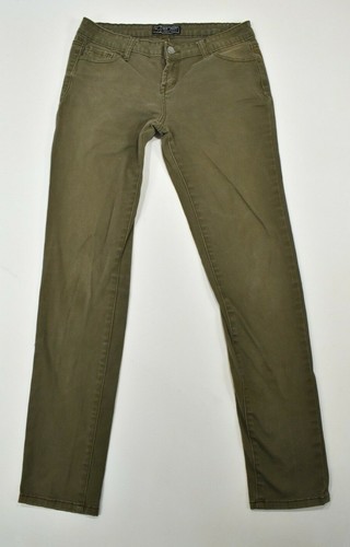 Juniors Wax Jean Olive Green Pants Size 