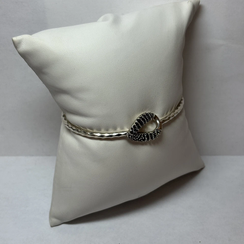 Michael Dawkins Sterling Silver Hammered Starry Night Bangle Bracelet 7 in - Image 4 of 4