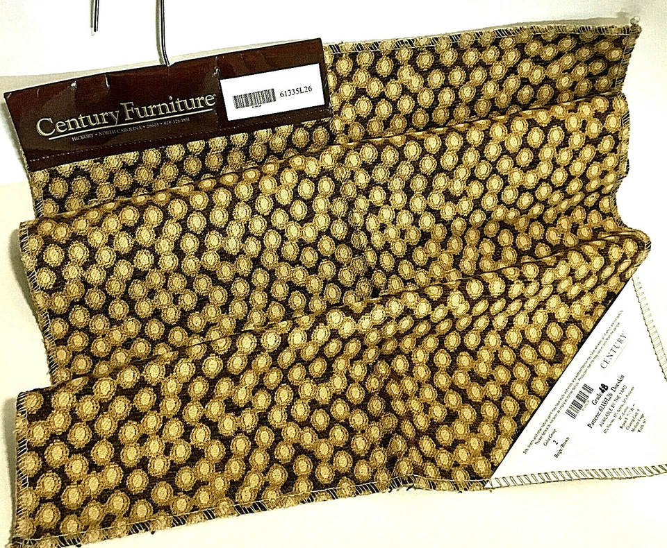 Tela de tapicería Century Designer a lunares reversible marrón beige 17 x 22" nueva con etiquetas Foto 2 de 4