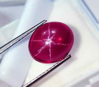 Loose Gemstone 6 Rays 8.15 Ct Natural Red Star Ruby Certified
