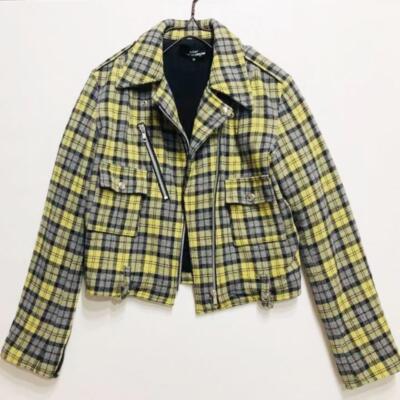 tricot COMME des GARCONS Jacket Riders Yellow Check Women Size JP