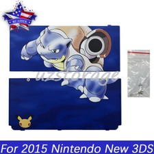For Nintendo New 3DS 2015 Blue Top and Bottom Battery Cover Housing Shell Case