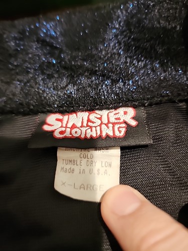 Sinister Clothing Mens XL S/S Black w/ Blue Sparkle Casual Button Down EUC. R7 - Picture 5 of 8
