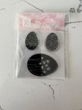 Studio G Hot Fudge Studio Clear Stamps 2009 "Eggs" 3 Eggs Flowers Roses Leaves