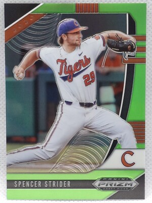 2020 Panini Prizm Draft Picks Spencer Strider Lime Green Prizm 29/75 JERSEY #