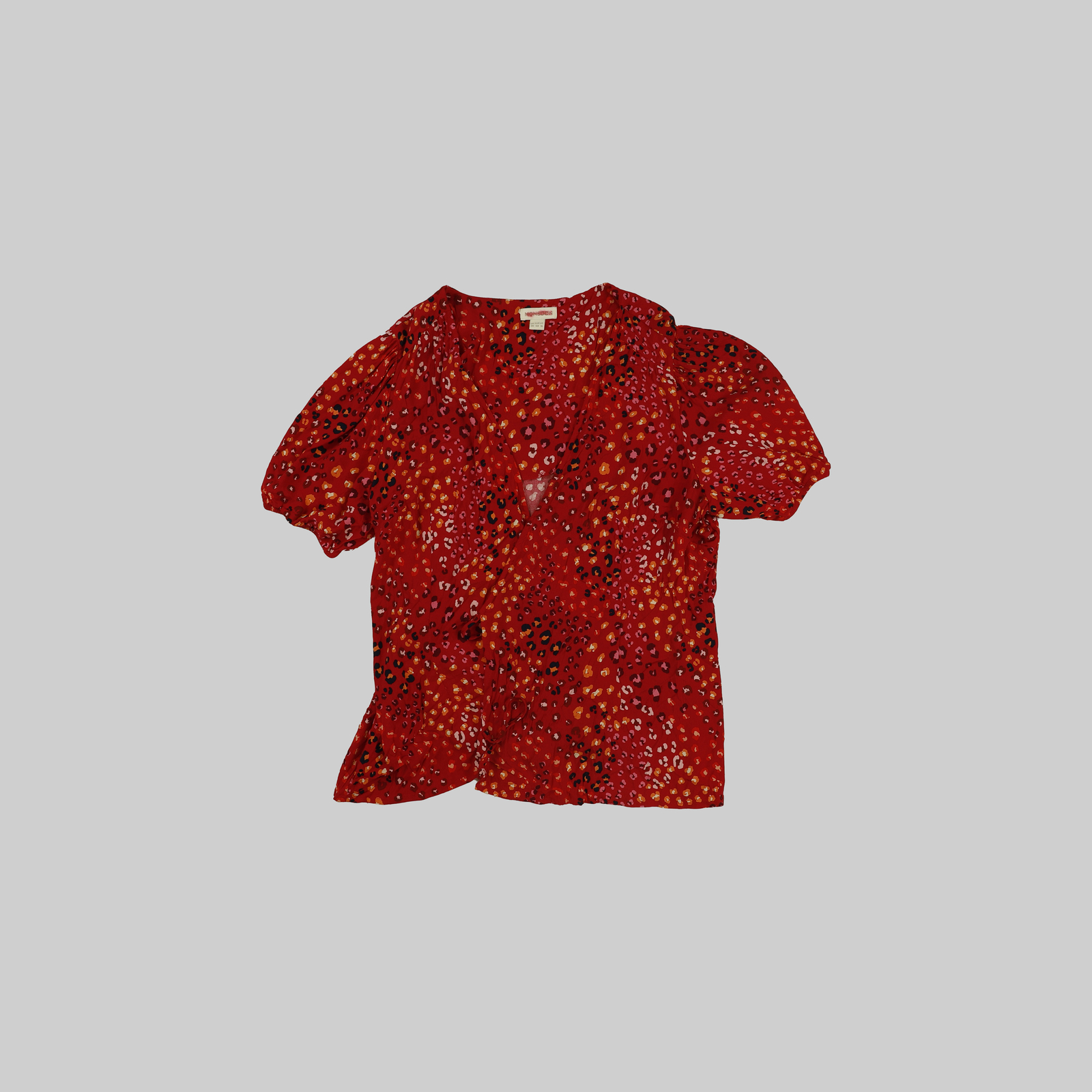 Monsoon Animal Print Wrap Top In Lenzing™ Ecovero™ Red Size UK 20 | eBay