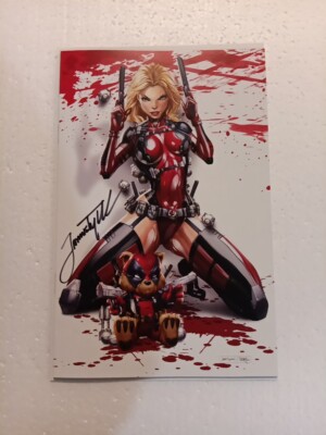 White Widow #6 Deadpool Cosplay Patreon Virgin signed Jamie Tyndall metal COA  