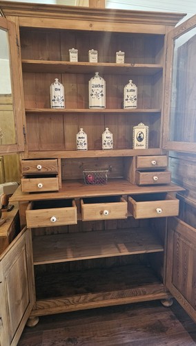 Antikes Buffet Küchenbuffet Küchenschrank Weichholz um 1900 - Bild 3 von 5