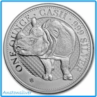 2022 St. Helena Rhino – India Wildlife Series – £1 Cash - 1 oz .999 Silver