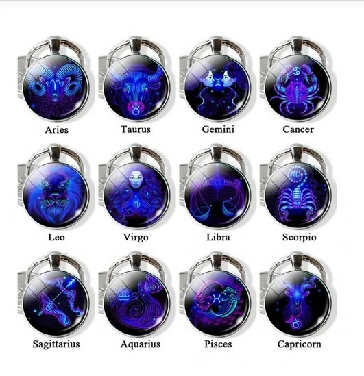 + PORTACHIAVI SEGNO ZODIACALE OROSCOPO IDEA REGALO COMPLEANNO AUGURI KEYCHAIN - Immagine 3 di 4