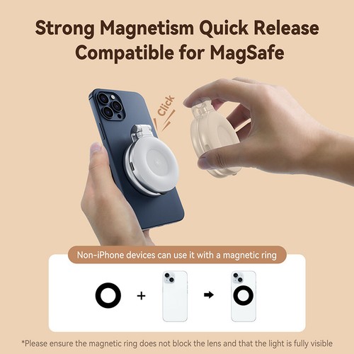 Magnetic Phone Extension Light Beauty LED Light Fill-in Selfie Light For iPhone - Picture 7 of 13