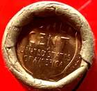 TAIL / TAIL  1 OBW BU LINCOLN WHEAT PENNY ROLL YEARS UNKNOWN OLD VINTAGE WRAPPER