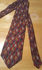 Zianetti Mens Silk Tie W/Burgundy Base Color