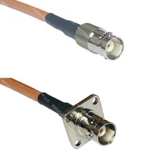 RG400 BNC FEMALE to BNC Flange Female RF Cable FAST-SHIP LOT