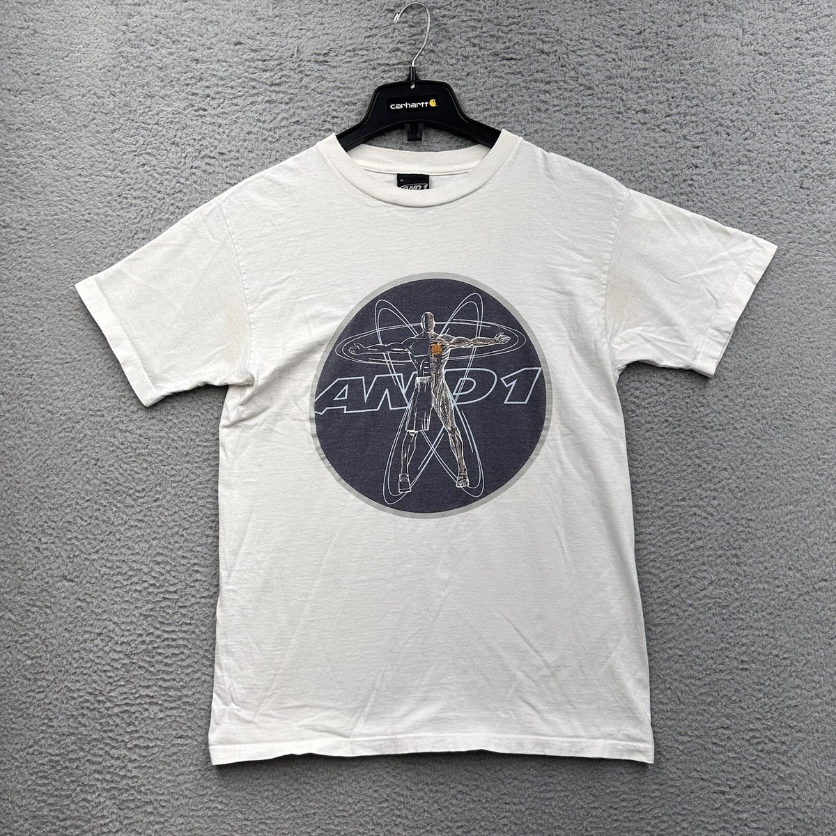 Vintage AND1 T-Shirt Y2K 2000s White Jumpman Short Sleeve Baggy