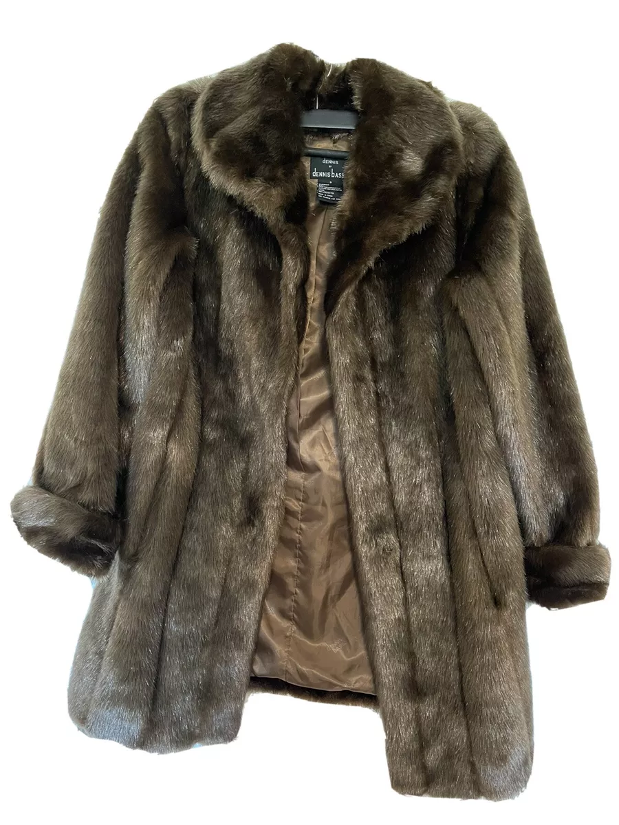 Dennis by Dennis Basso 100 Modacrylic Fur Coat Size S Women