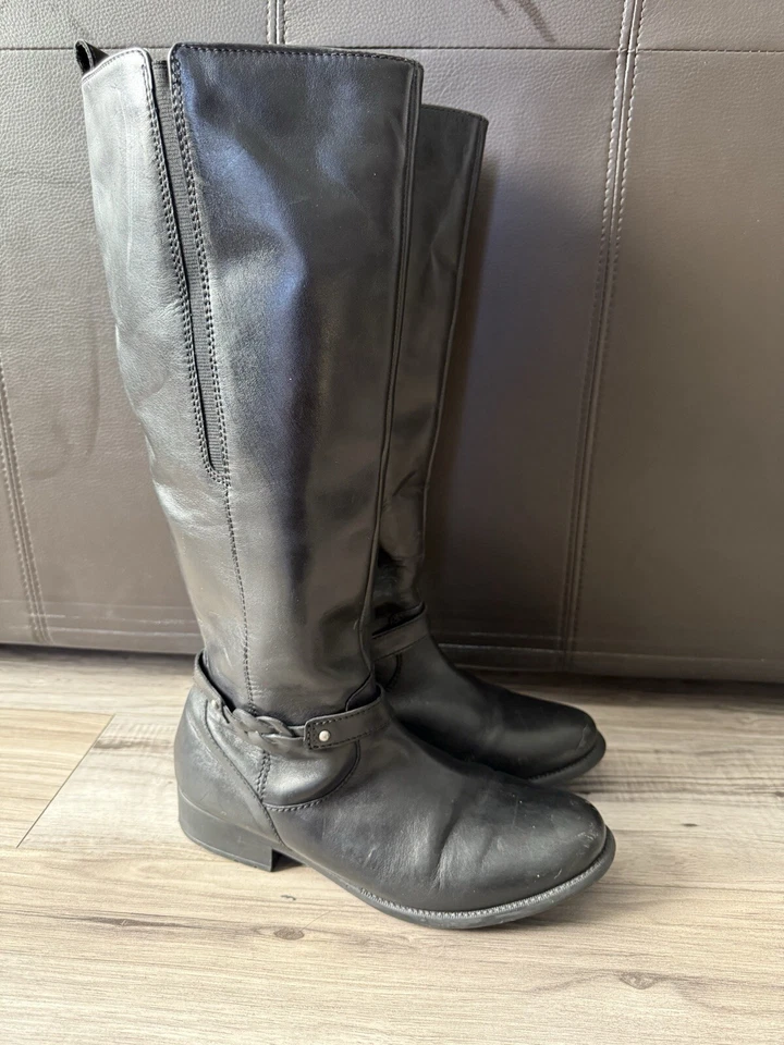 Botas hasta la rodilla Clarks de cuero negro talla US 10 Foto 2 de 4