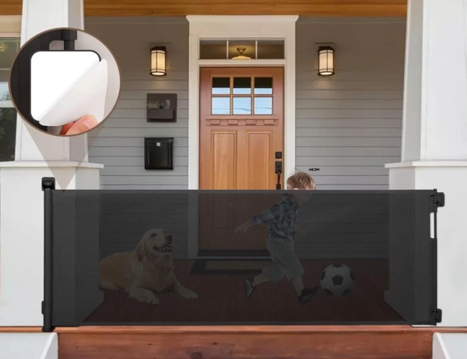 NEW 35” Tall x 100” Extra Wide No drill Retractable Baby Gate Pet Gate