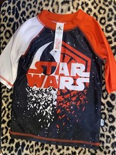 Disney Store Star Wars Boys Rash Gaurd 5/6 Swim Shirt Swimwear