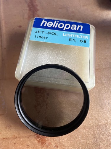 Polarizador Lineal Heliopan Jet-Pol ES 58mm 2.5x Filtro Lente Excelente Estado