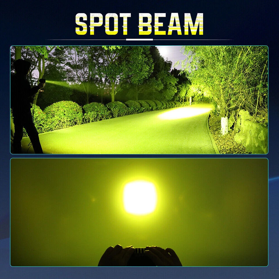 Luces de trabajo LED ámbar de 4"" barra SPOT cubo vainas todoterreno ajuste SUV ATV UTV camión barco Foto 2 de 4