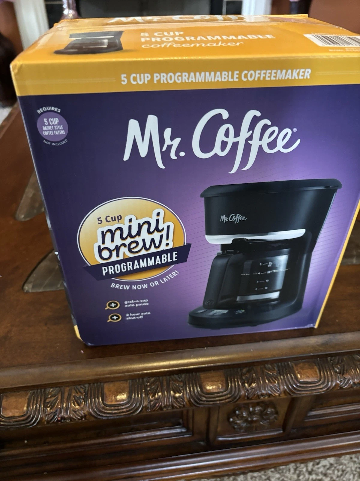New Mr. Coffer 5 Cup Mini Brew Programmable Coffee Maker Auto Shut Off