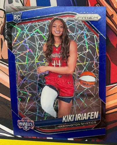 2025 Panini WNBA Prizm #149 Kiki Iriafen Blue Velocity Rookie RC Variation (JS)