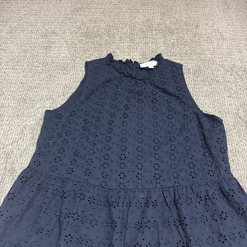 LOFT Blouse Blue Sleeveless Women’s Size Large - Picture 4 of 11